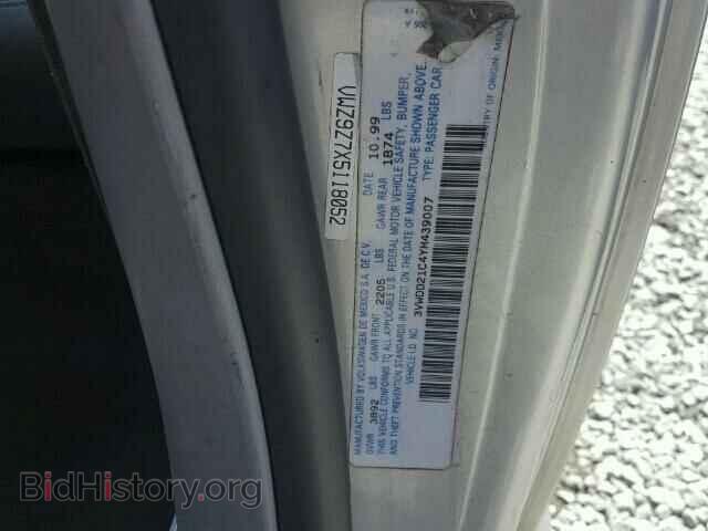 2000 VOLKSWAGEN BEETLE - VIN: 3VWDD21C4YM439007 - Фото 10