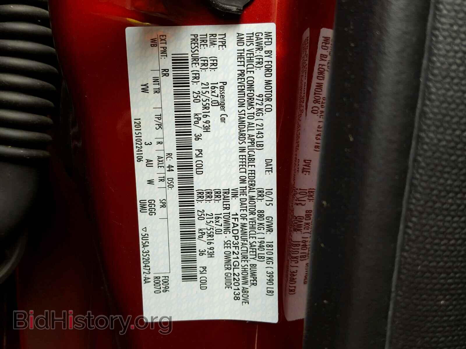 2016 FORD FOCUS - VIN: 1FADP3F21GL220138 - Photo 10
