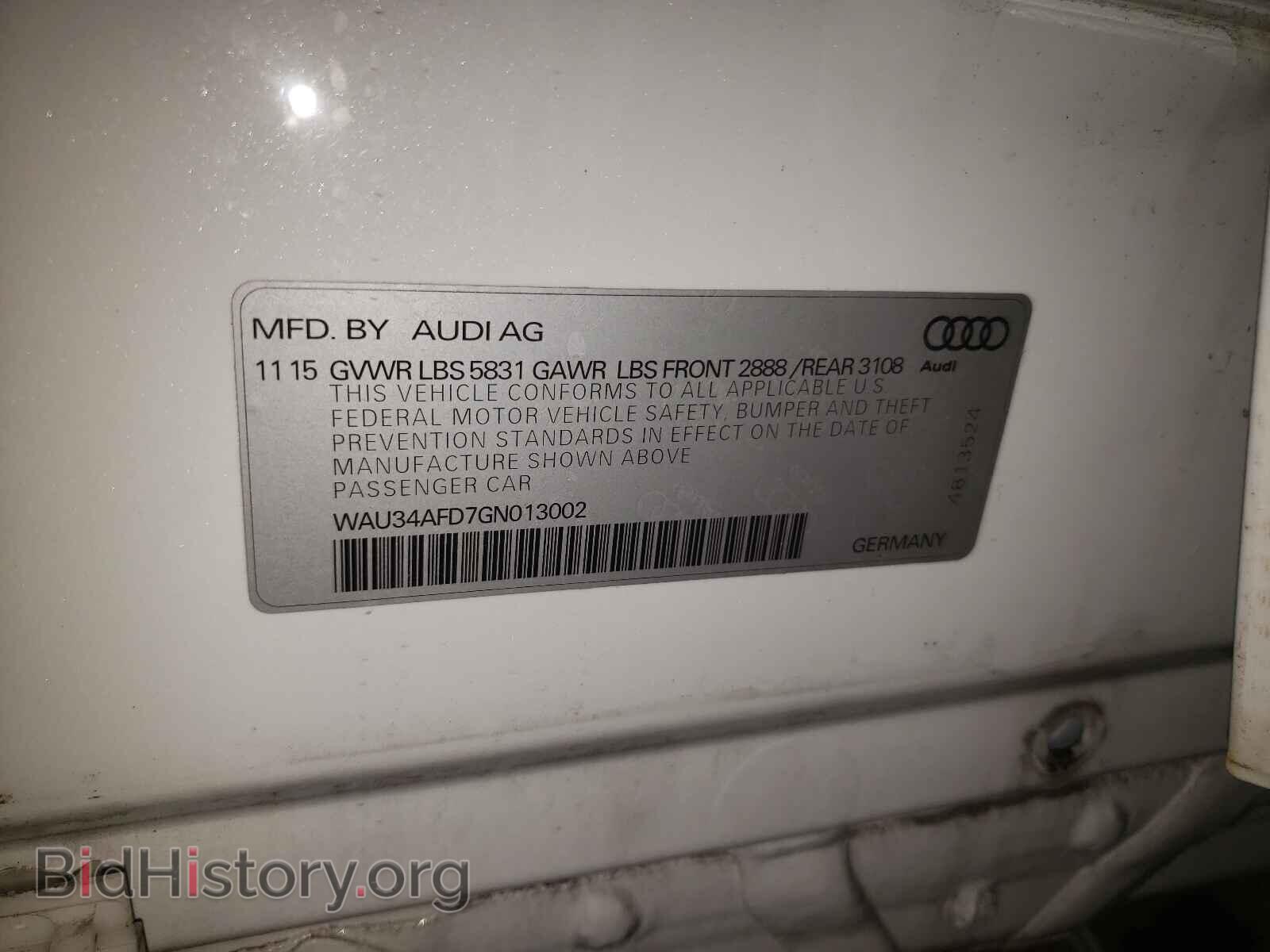 2016 AUDI A8 - VIN: WAU34AFD7GN013002 - Фото 10
