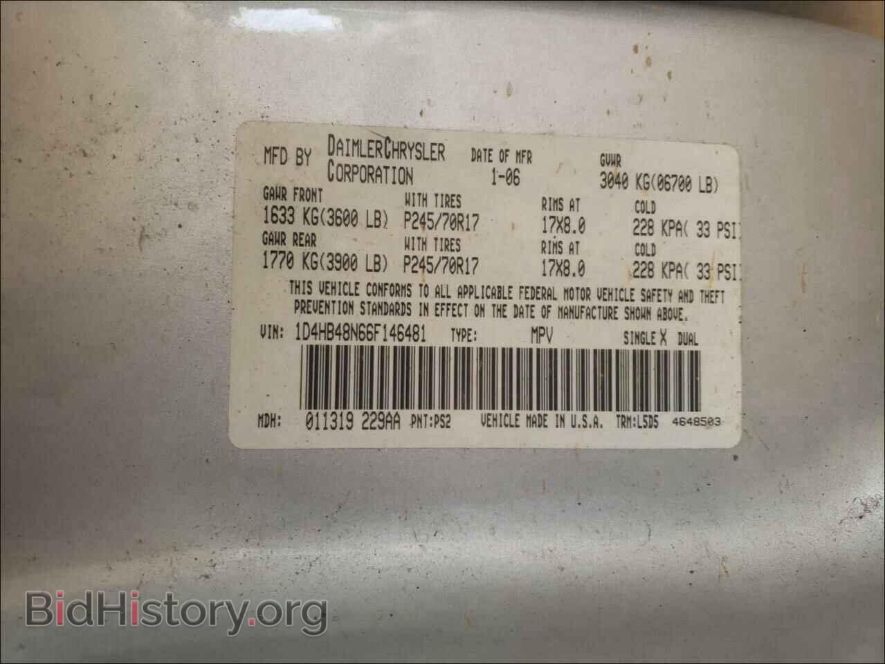 2006 DODGE DURANGO - VIN: 1D4HB48N66F146481 - Photo 10