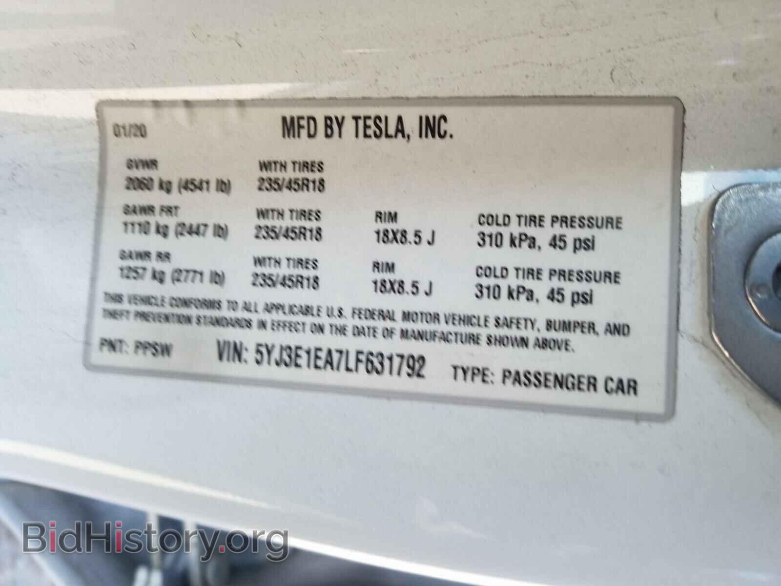 2020 TESLA MODEL 3 - VIN: 5YJ3E1EA7LF631792 - Photo 10
