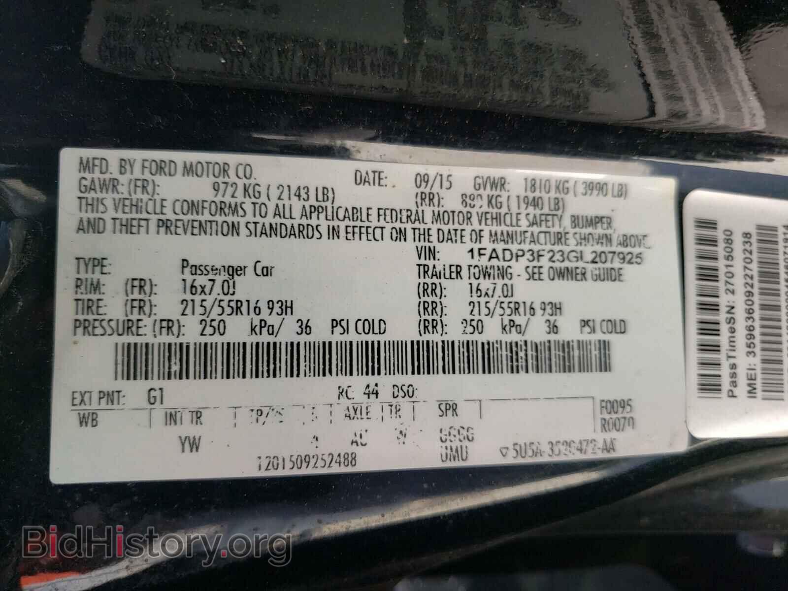 2016 FORD FOCUS - VIN: 1FADP3F23GL207925 - Photo 10