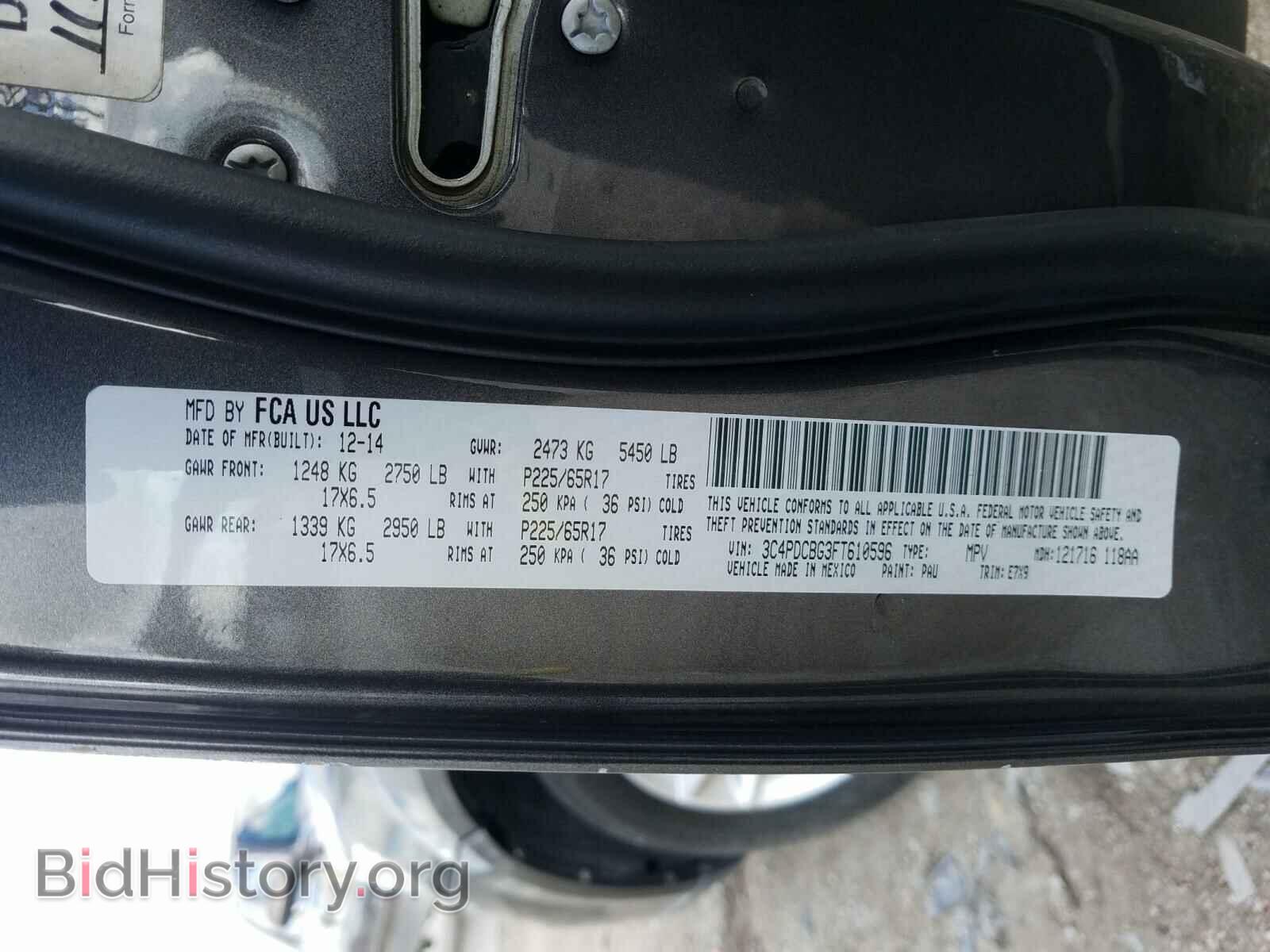 2015 DODGE JOURNEY - VIN: 3C4PDCBG3FT610596 - Photo 10
