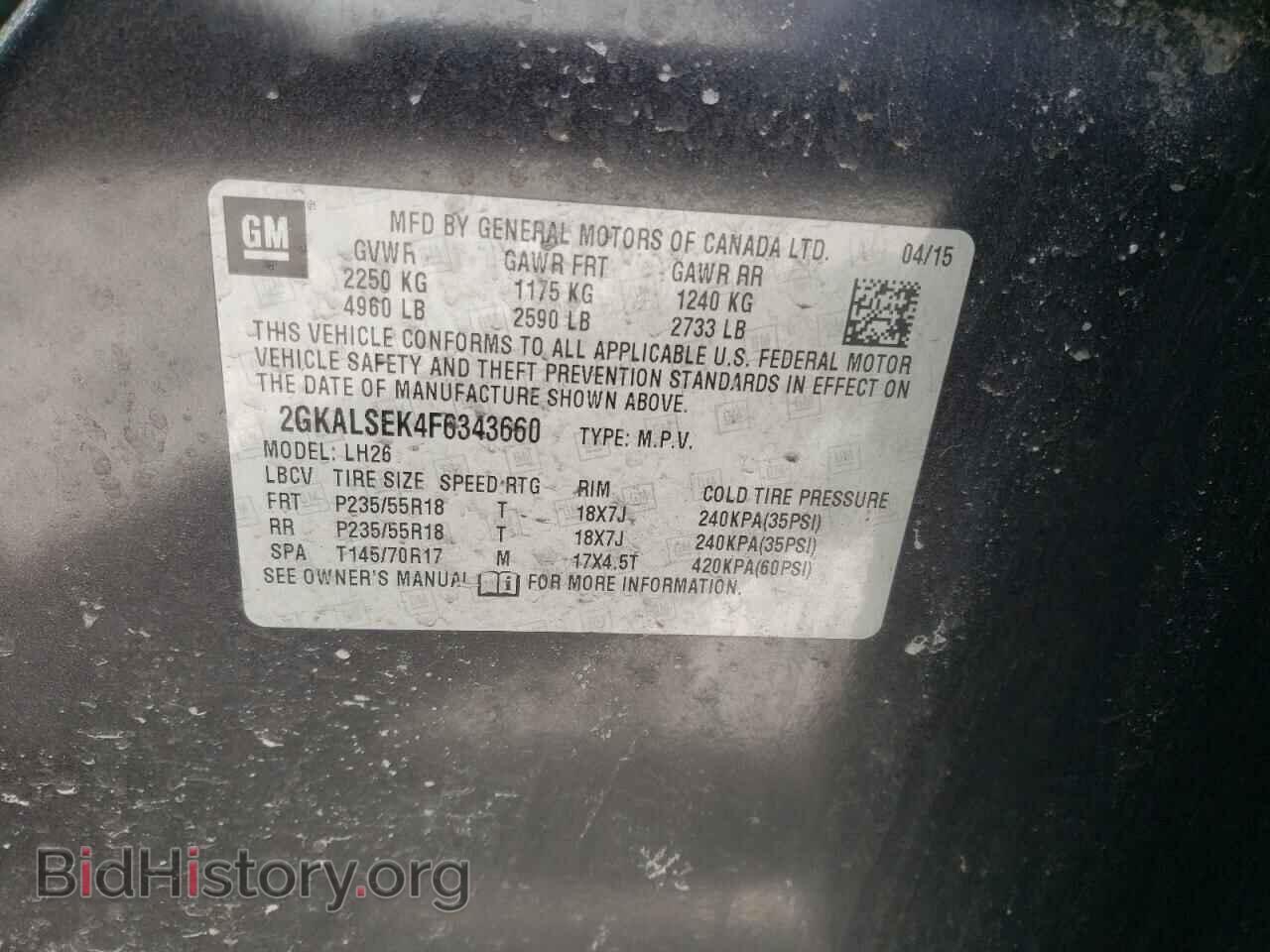 2015 GMC TERRAIN - VIN: 2GKALSEK4F6343660 - Photo 10