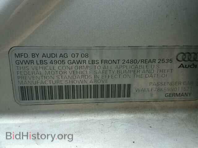 2009 AUDI A4 - VIN: WAULF78K59N011521 - Фото 10