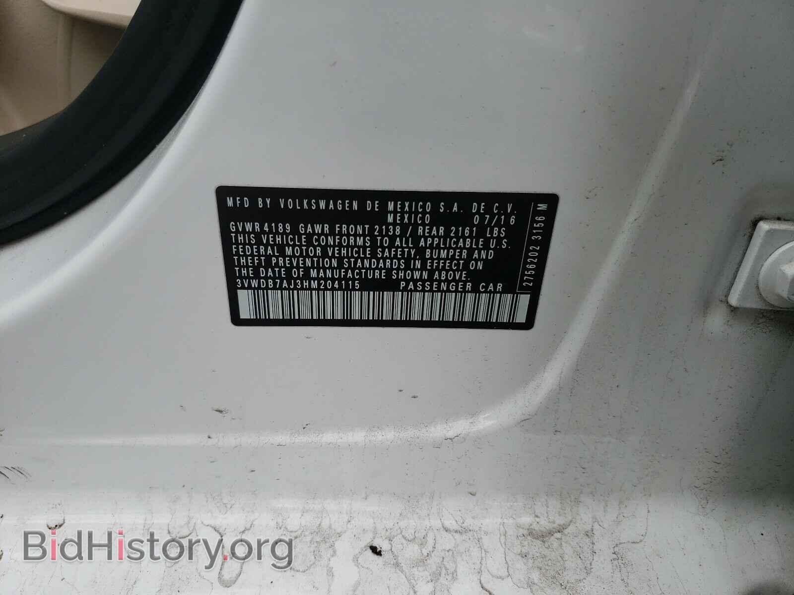2017 VOLKSWAGEN JETTA - VIN: 3VWDB7AJ3HM204115 - Фото 10