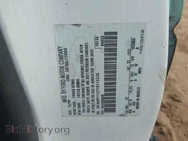 2000 FORD ESCORT - VIN: 3FAKP1137YR115330 - Фото 10