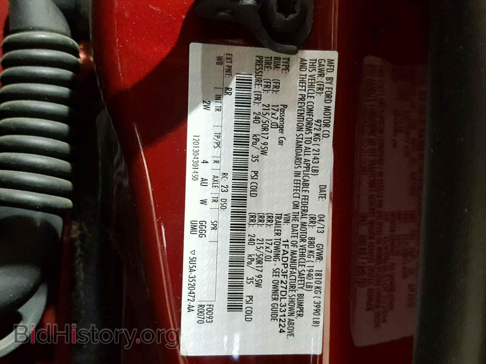 2013 FORD FOCUS - VIN: 1FADP3F27DL331224 - Фото 10