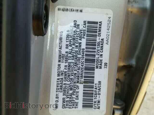 2003 TOYOTA COROLLA - VIN: 2T1BR32E43C106406 - Photo 10
