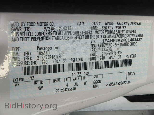 2012 FORD FOCUS - VIN: 1FAHP3K24CL403437 - Photo 9