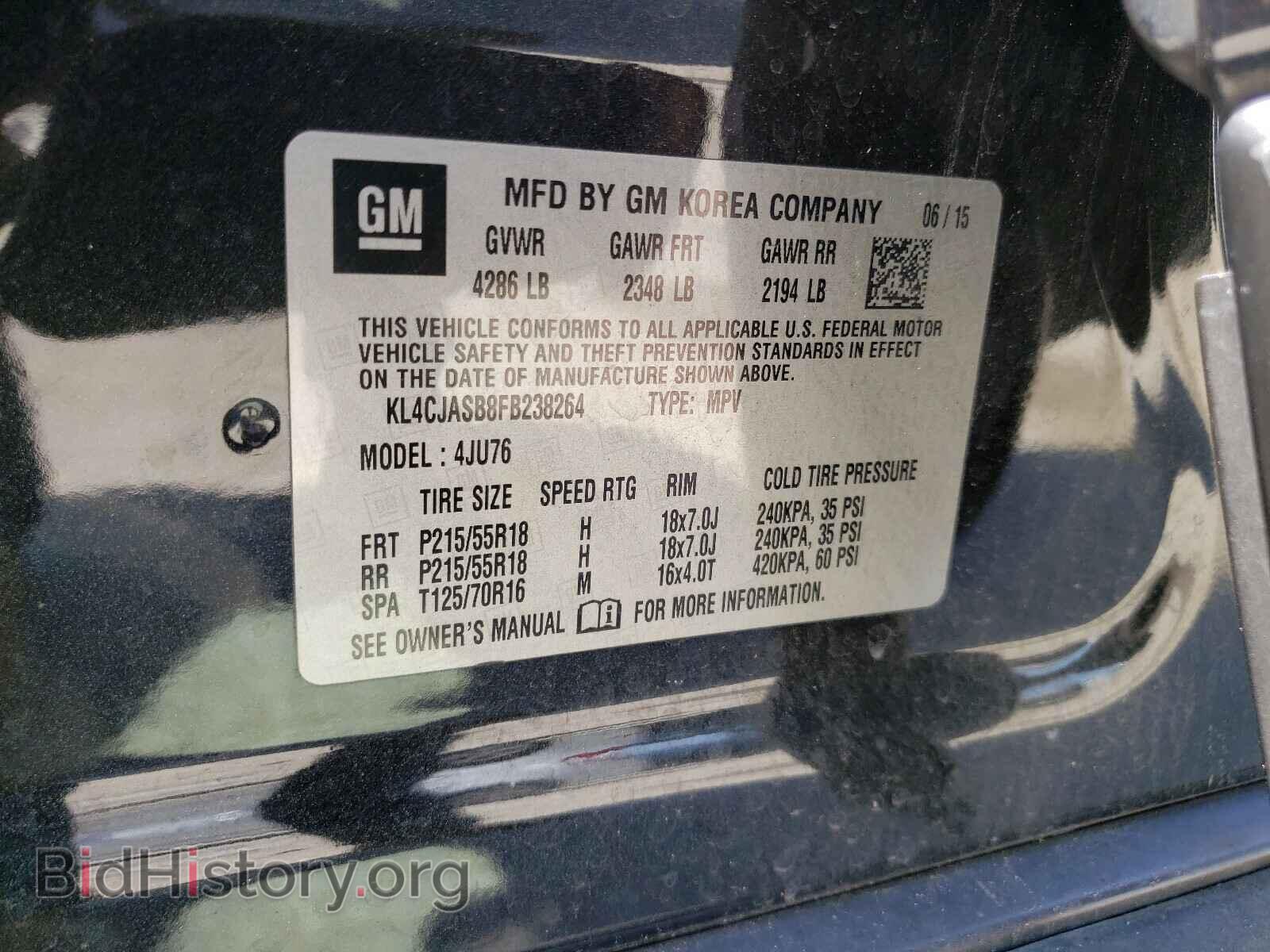 2015 BUICK ENCORE - VIN: KL4CJASB8FB238264 - Фото 10