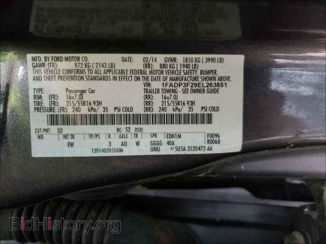 2014 FORD FOCUS - VIN: 1FADP3F29EL263851 - Фото 10