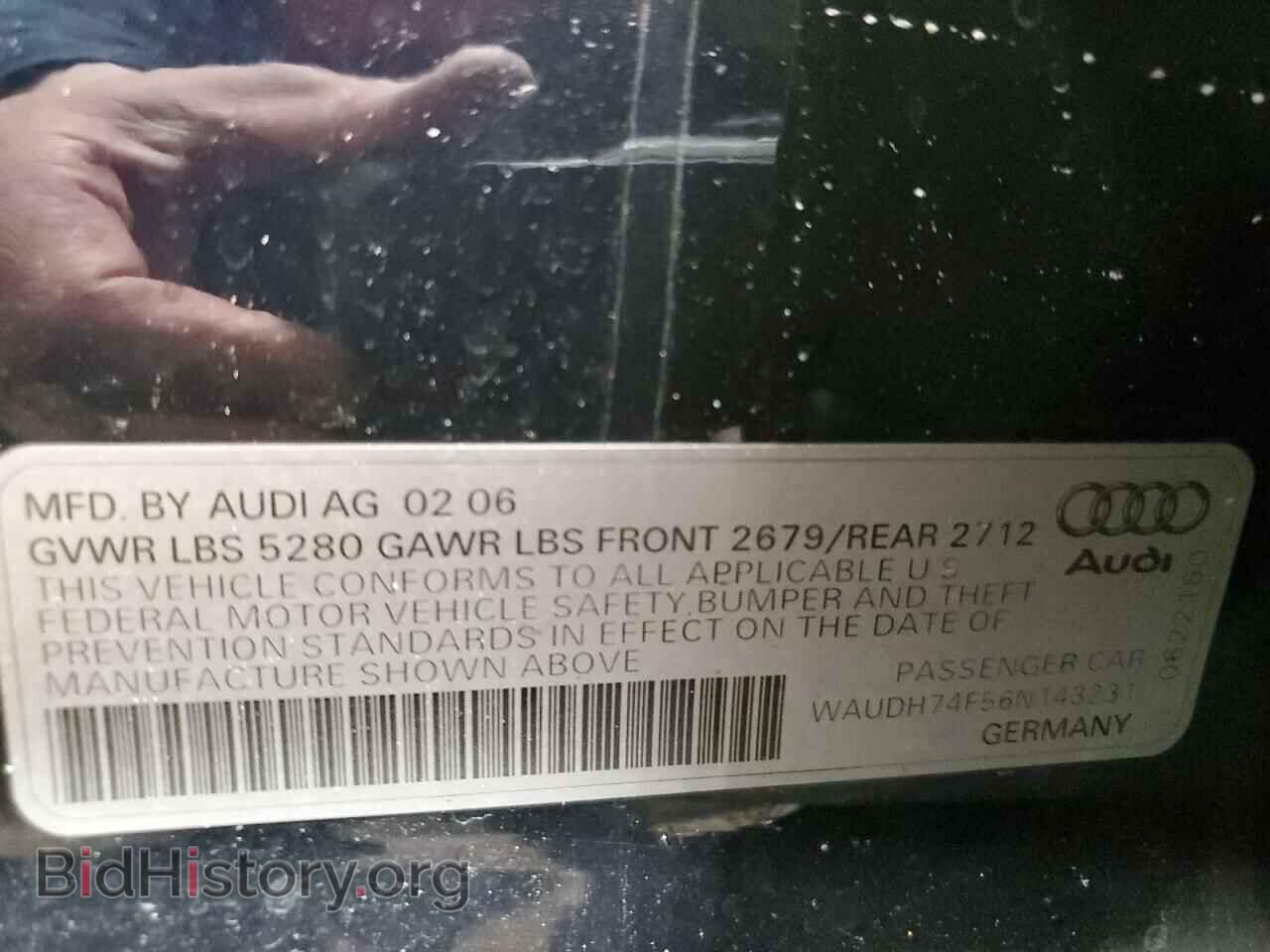 2006 AUDI A6 - VIN: WAUDH74F56N143231 - Фото 12