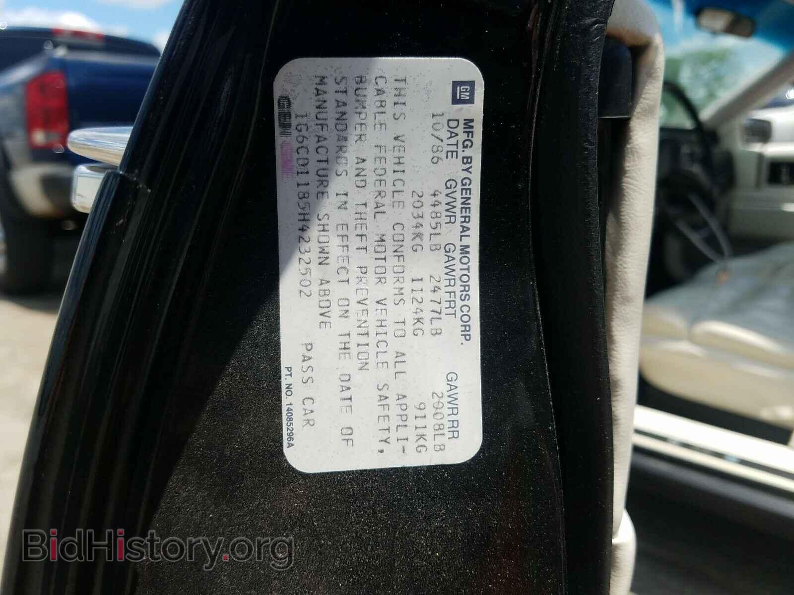 1987 CADILLAC DEVILLE - VIN: 1G6CD1185H4232502 - Photo 10