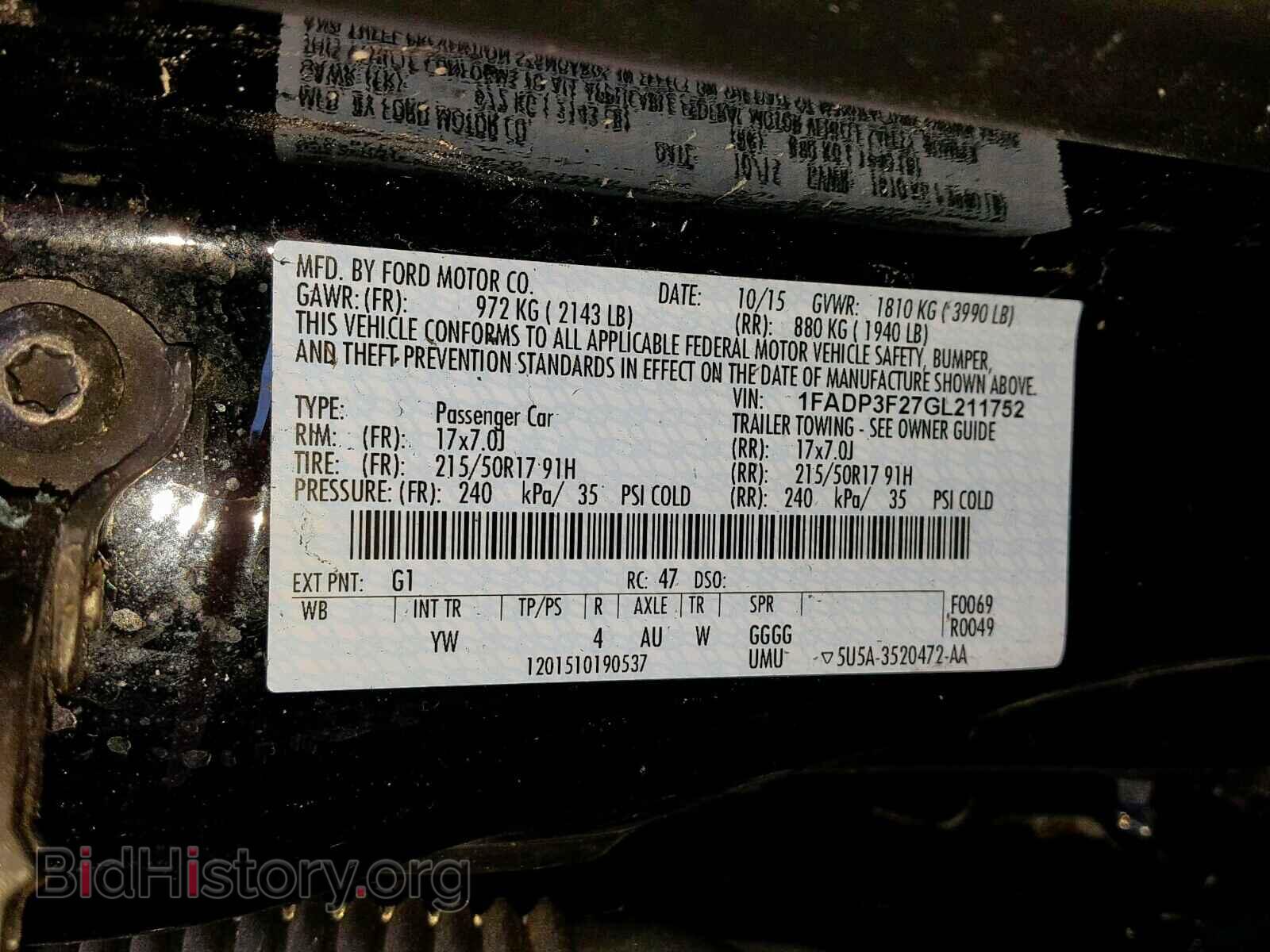 2016 FORD FOCUS SE - VIN: 1FADP3F27GL211752 - Фото 10