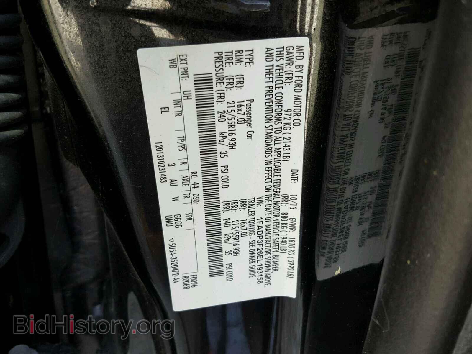 2014 FORD FOCUS - VIN: 1FADP3F26EL193158 - Фото 10