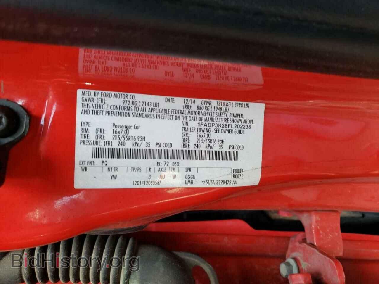 2015 FORD FOCUS - VIN: 1FADP3K28FL202238 - Фото 10