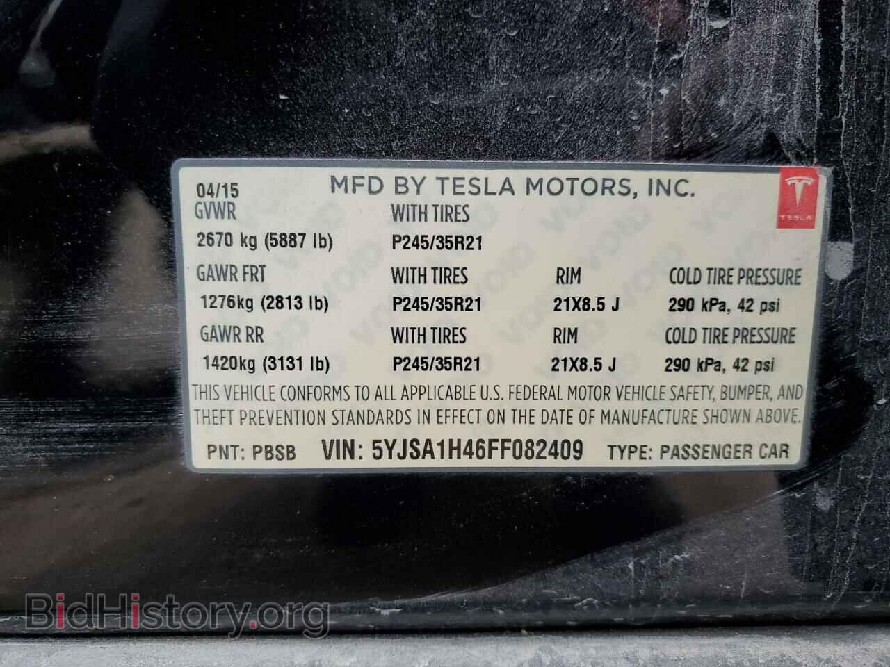2015 TESLA MODEL S - VIN: 5YJSA1H46FF082409 - Photo 12