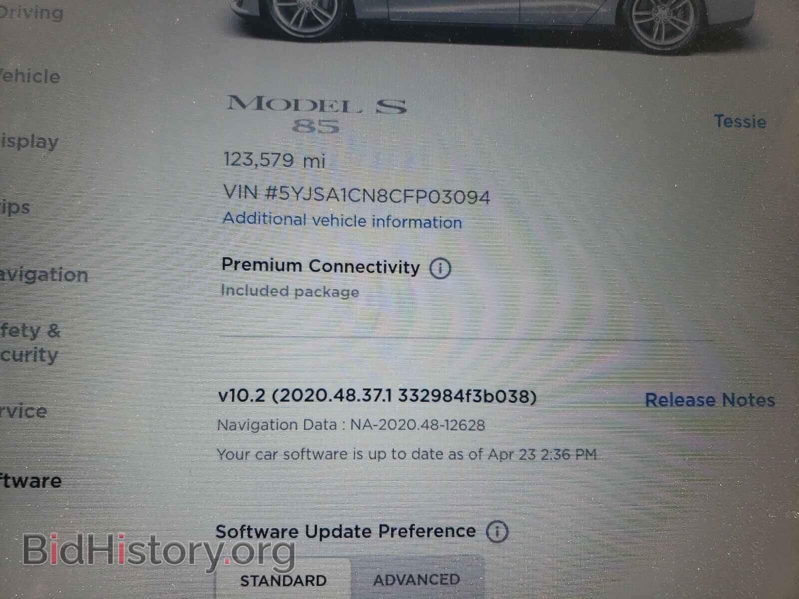 2012 TESLA MODEL S - VIN: 5YJSA1CN8CFP03094 - Photo 10