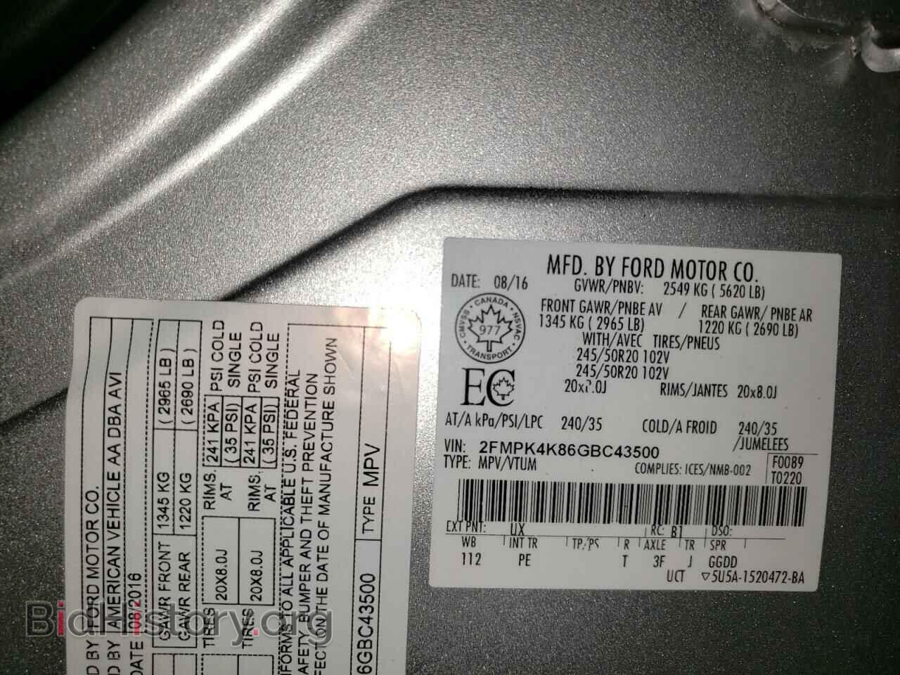 2016 FORD EDGE - VIN: 2FMPK4K86GBC43500 - Photo 10