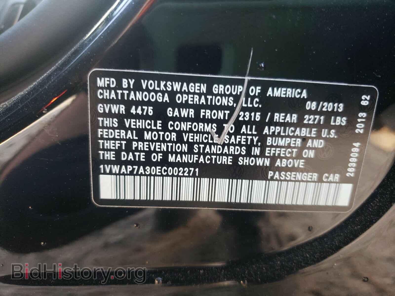 2014 VOLKSWAGEN PASSAT - VIN: 1VWAP7A30EC002271 - Photo 10