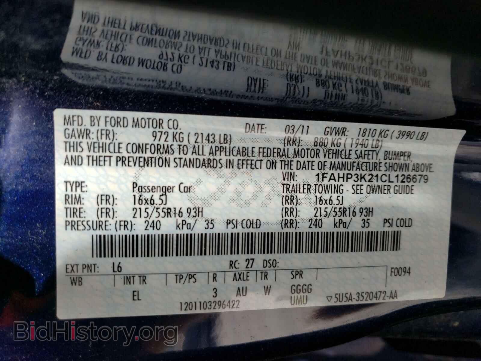 2012 FORD FOCUS - VIN: 1FAHP3K21CL126679 - Photo 10