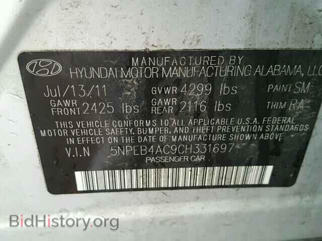 2012 HYUNDAI SONATA - VIN: 5NPEB4AC9CH331697 - Фото 10
