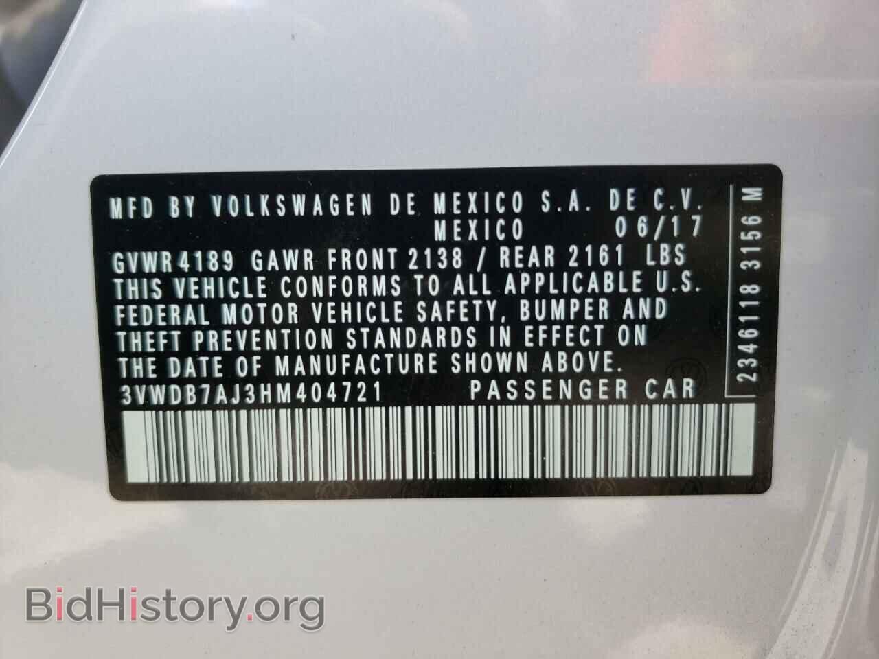 2017 VOLKSWAGEN JETTA - VIN: 3VWDB7AJ3HM404721 - Photo 10