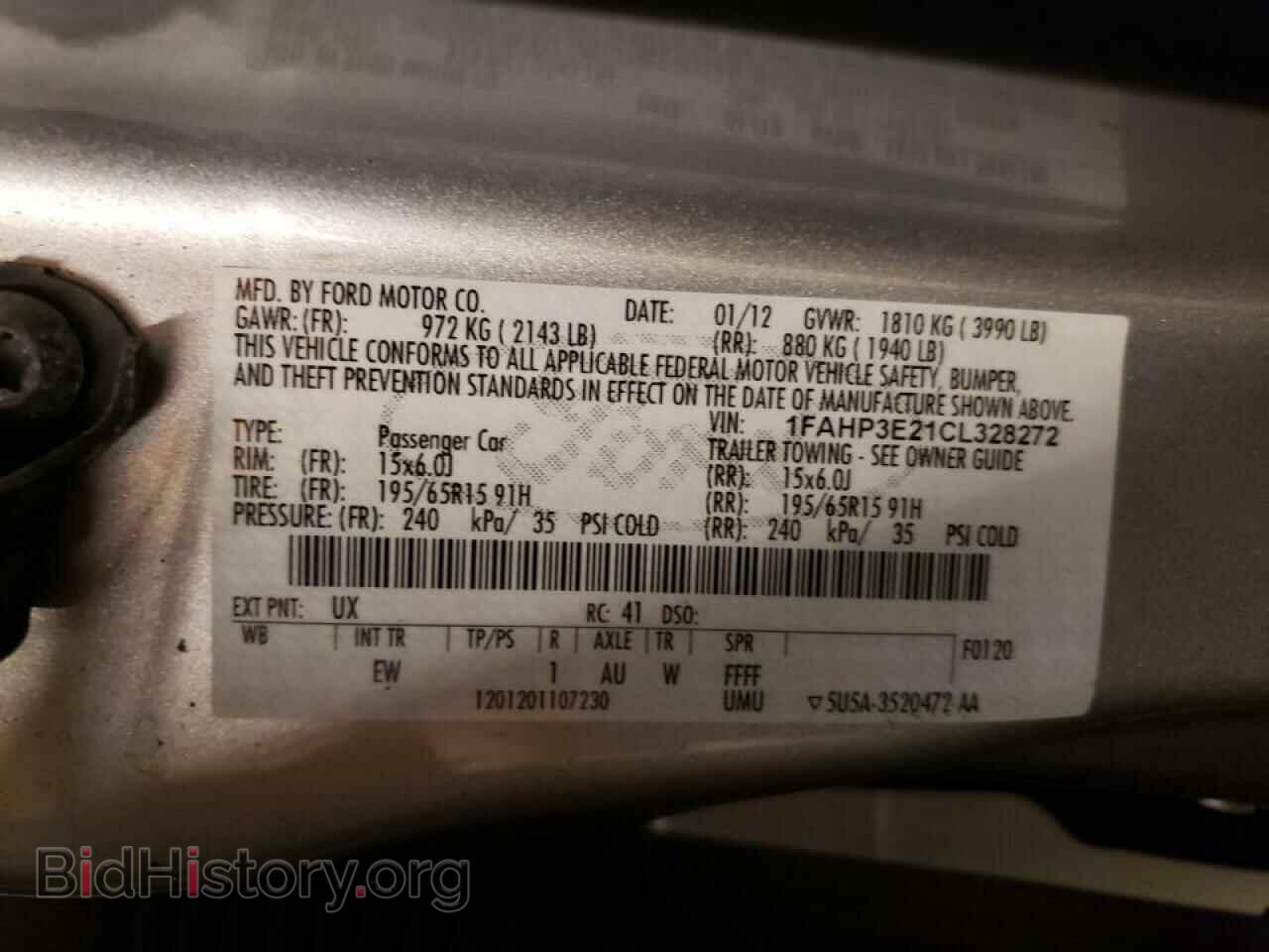 2012 FORD FOCUS - VIN: 1FAHP3E21CL328272 - Фото 10