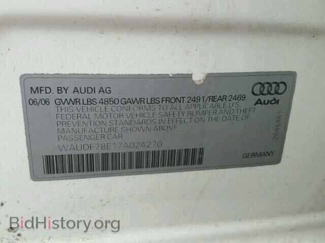 2007 AUDI A4 - VIN: WAUDF78E17A024270 - Photo 10