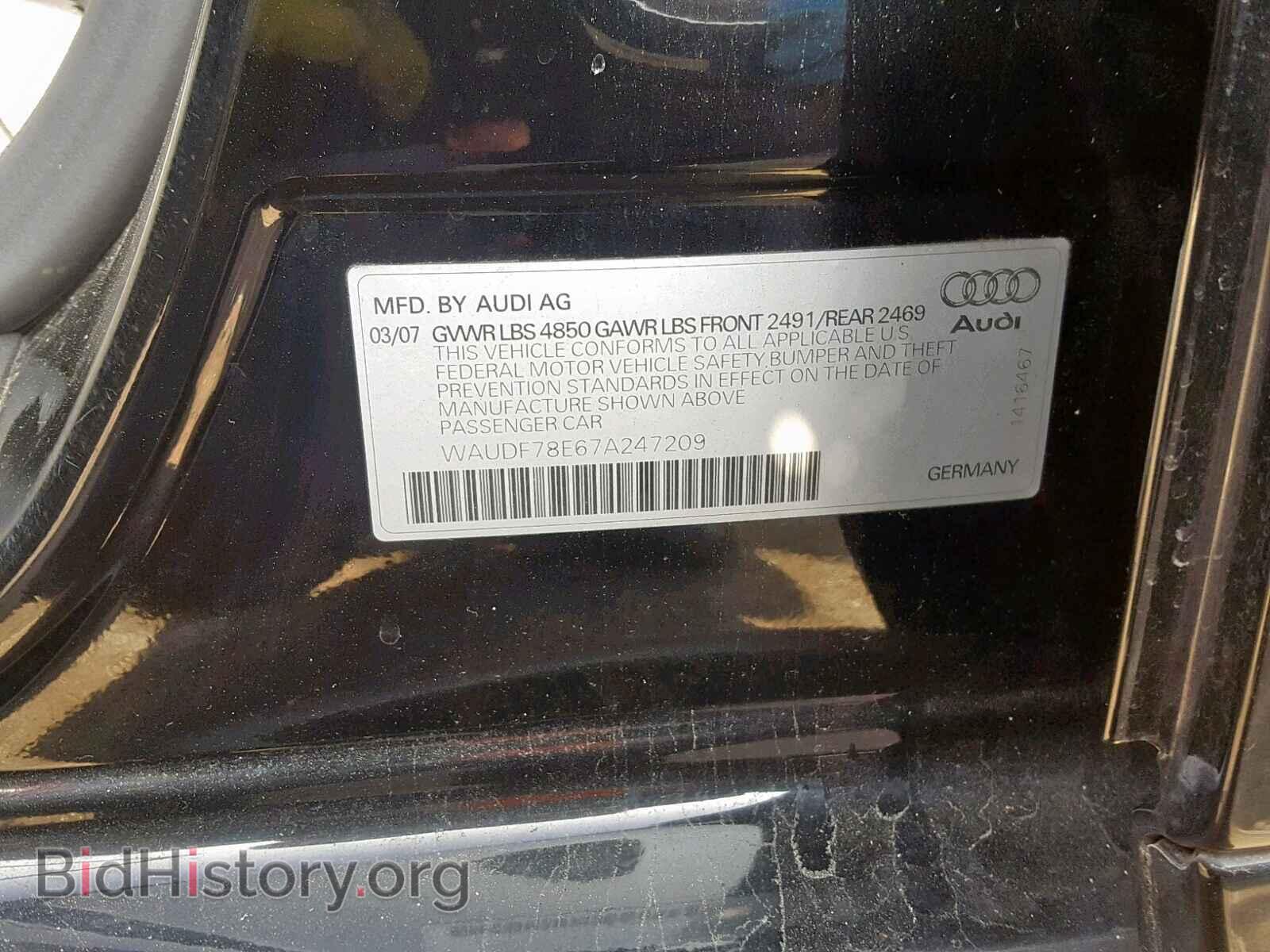 2007 AUDI A4 - VIN: WAUDF78E67A247209 - Photo 10