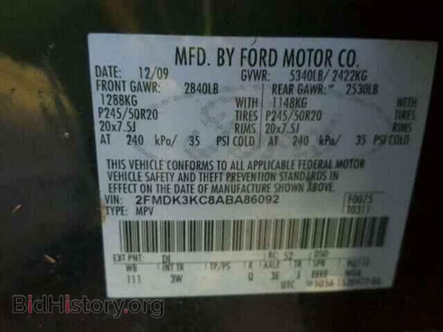 2010 FORD EDGE - VIN: 2FMDK3KC8ABA86092 - Фото 10