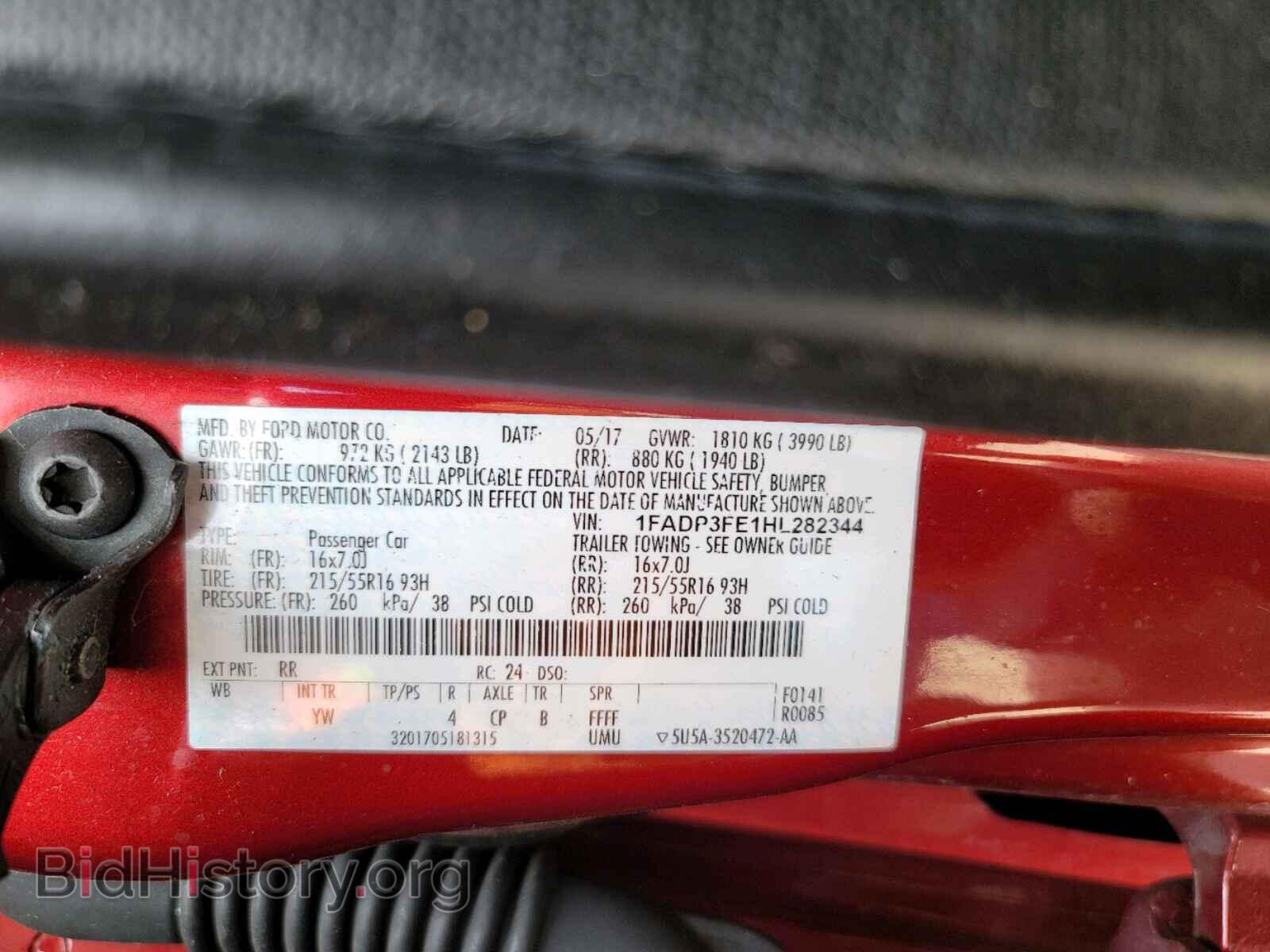 2017 FORD FOCUS - VIN: 1FADP3FE1HL282344 - Фото 10
