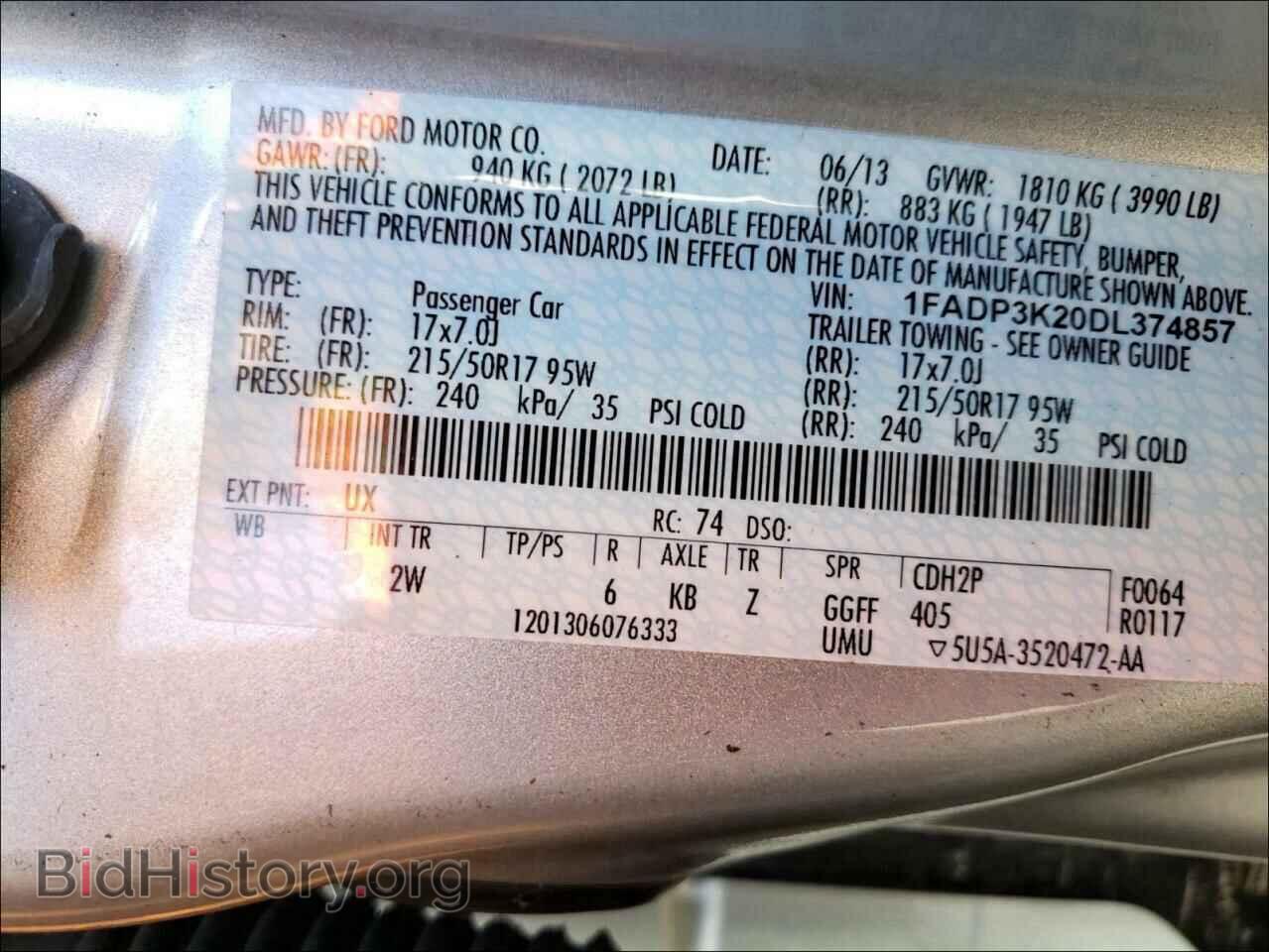 2013 FORD FOCUS - VIN: 1FADP3K20DL374857 - Фото 10