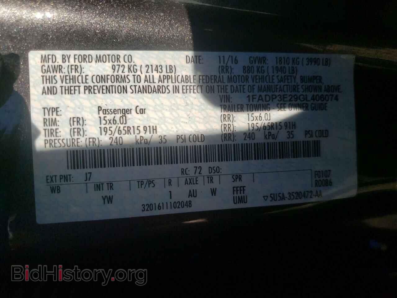 2016 FORD FOCUS - VIN: 1FADP3E29GL406074 - Photo 13