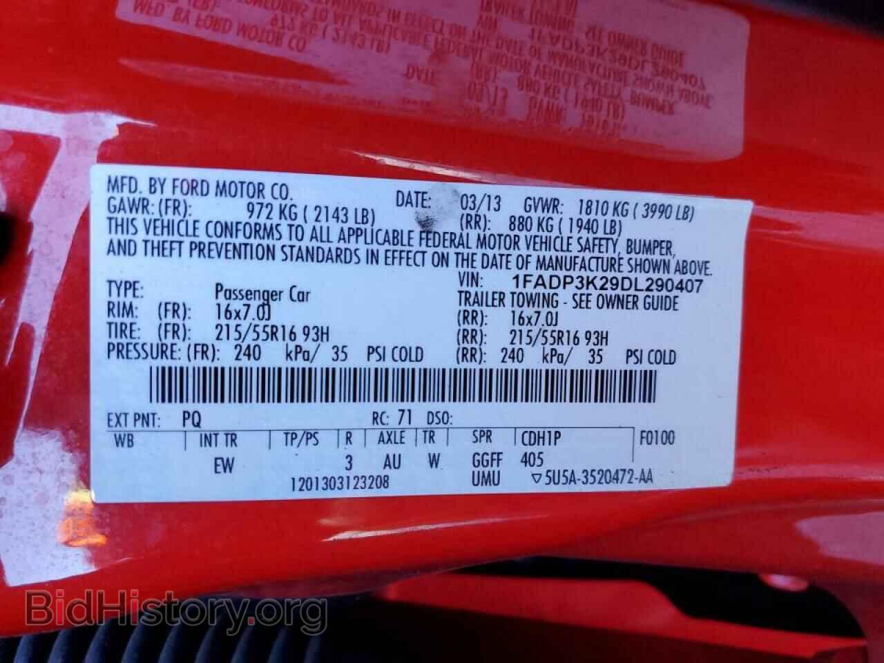 2013 FORD FOCUS - VIN: 1FADP3K29DL290407 - Фото 12