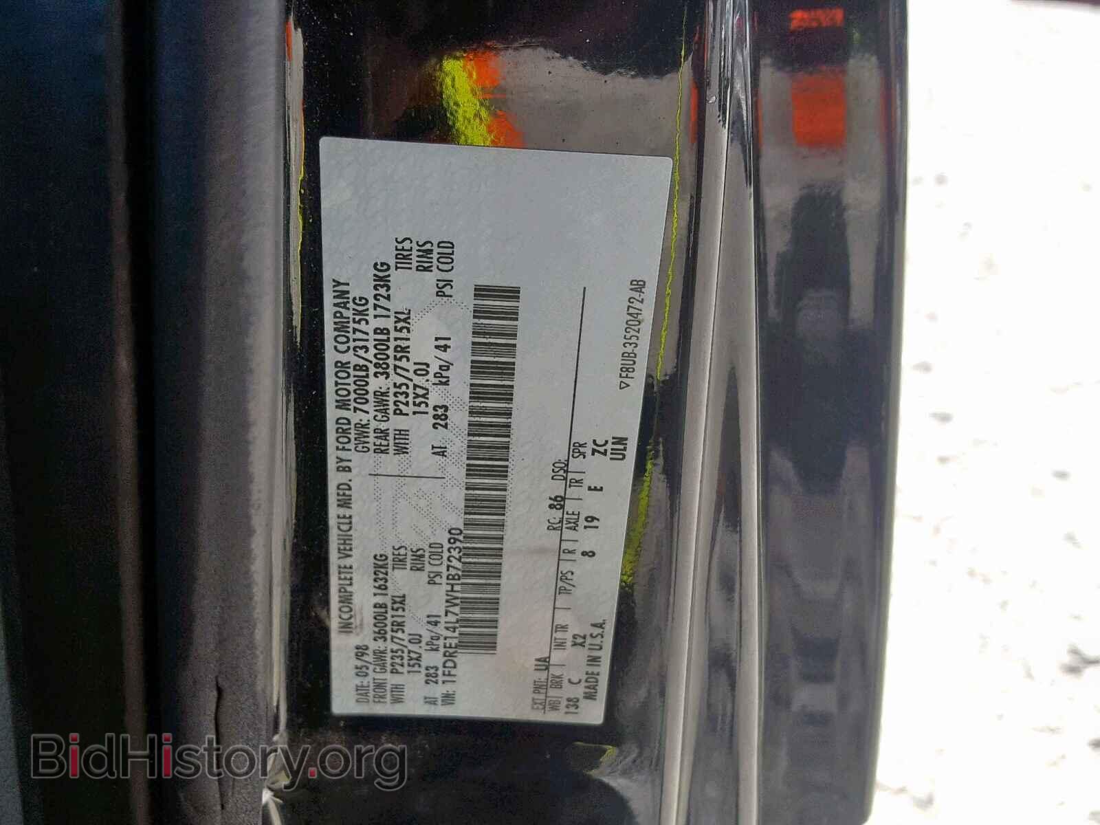1998 FORD ECONOLINE - VIN: 1FDRE14L7WHB72390 - Фото 10