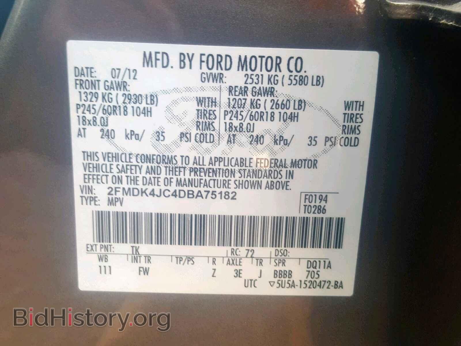 2013 FORD EDGE SEL - VIN: 2FMDK4JC4DBA75182 - Photo 10