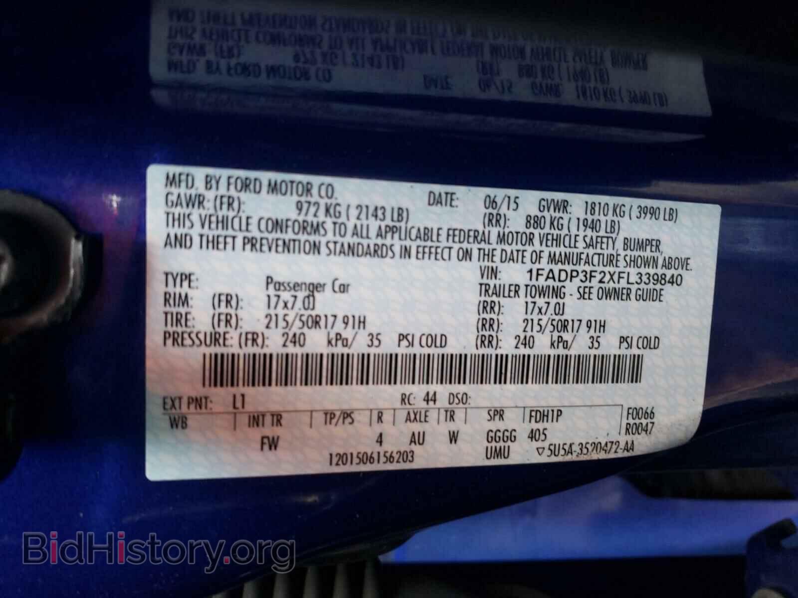 2015 FORD FOCUS - VIN: 1FADP3F2XFL339840 - Photo 10