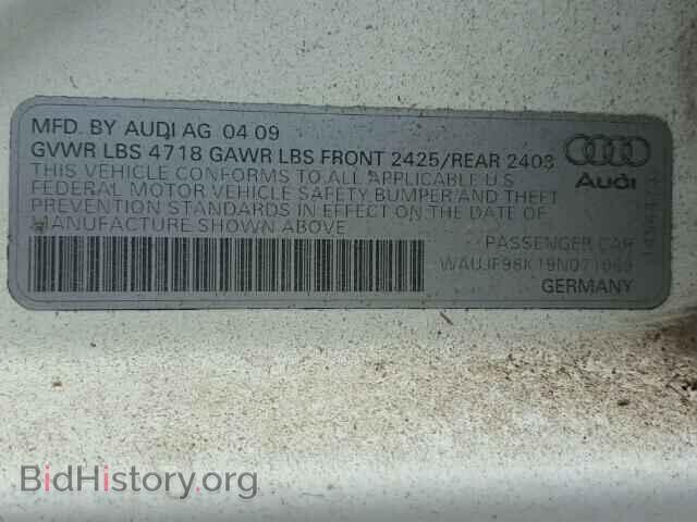 2009 AUDI A4 - VIN: WAUJF98K19N071069 - Фото 10