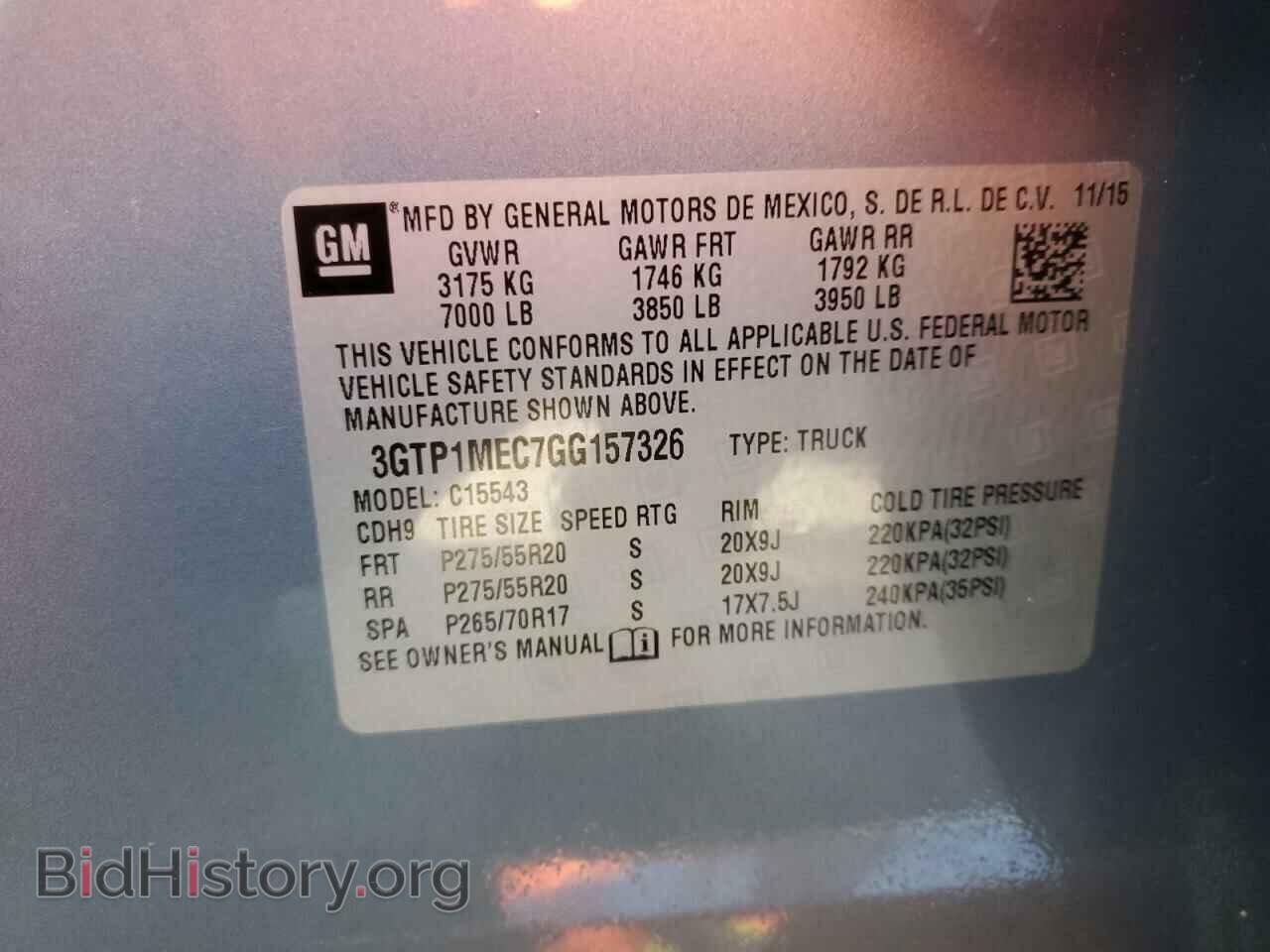 2016 GMC SIERRA - VIN: 3GTP1MEC7GG157326 - Фото 13