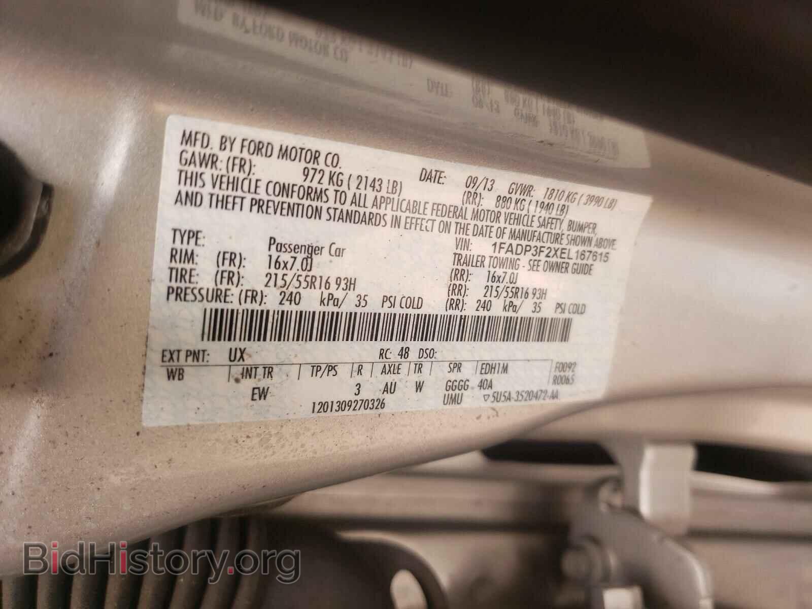 2014 FORD FOCUS - VIN: 1FADP3F2XEL167615 - Фото 10