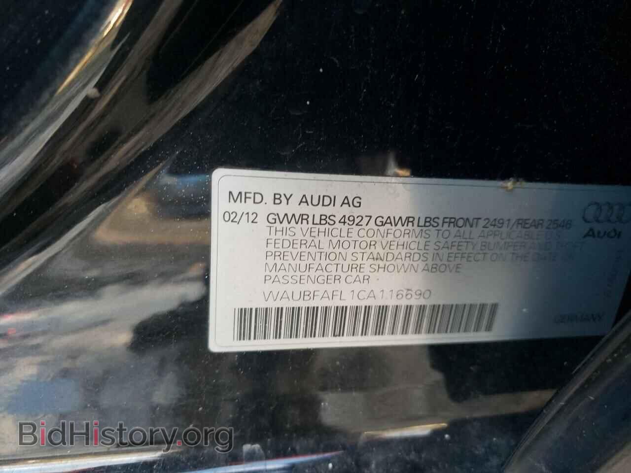 2012 AUDI A4 - VIN: WAUBFAFL1CA116690 - Фото 12