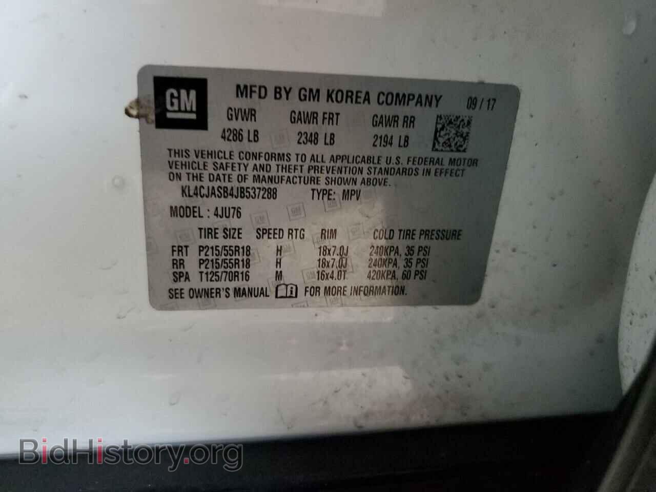 2018 BUICK ENCORE - VIN: KL4CJASB4JB537288 - Photo 13