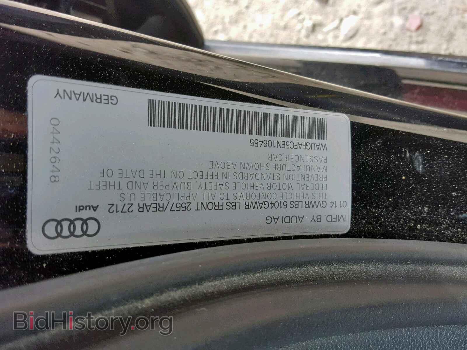 2014 AUDI A6 - VIN: WAUGFAFC5EN106455 - Фото 10