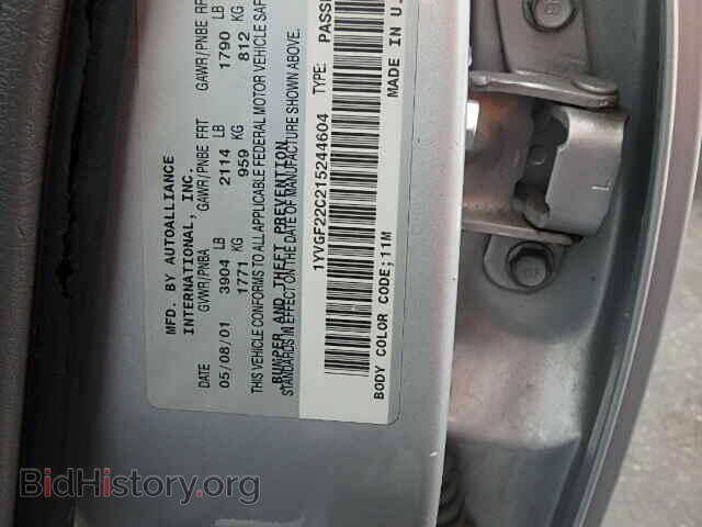 2001 MAZDA 626 - VIN: 1YVGF22C215244604 - Фото 9