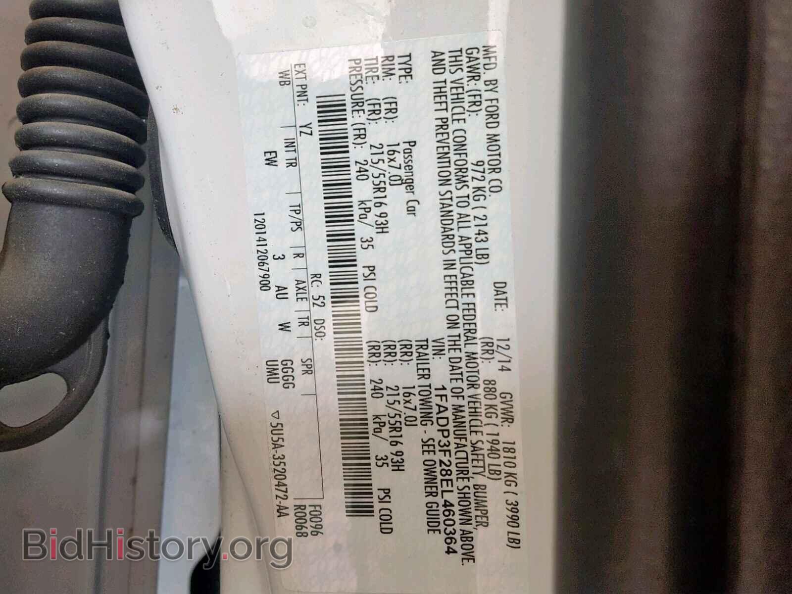 2014 FORD FOCUS SE - VIN: 1FADP3F28EL460364 - Фото 10