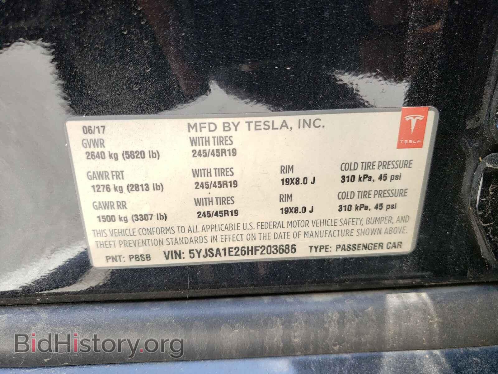 2017 TESLA MODEL S - VIN: 5YJSA1E26HF203686 - Photo 10
