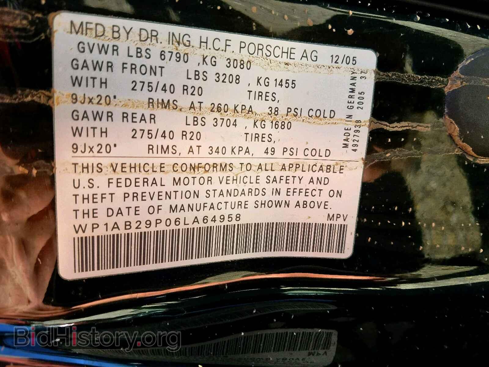 2006 PORSCHE CAYENNE S - VIN: WP1AB29P06LA64958 - Фото 10