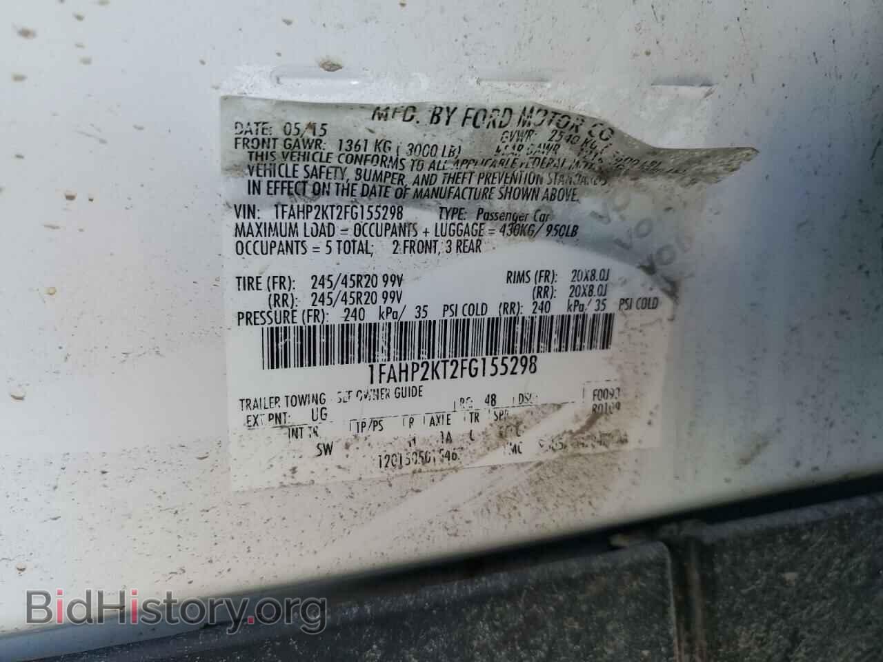 2015 FORD TAURUS - VIN: 1FAHP2KT2FG155298 - Фото 13